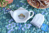 Tea Bag Caddy Jersey Teapot Shape Teabag Holder 1950s English Souvenir