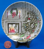 Merry Christmas Dish English Johnson Brothers Coaster 1960s Brown Transferware