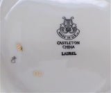 Elegant Teacup Trio Laurel Gold Laurel Wreath Gold Beading Castleton USA 1940s