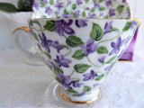 Pretty Violets Chintz Cup And Saucer Lefton 1950s Sweet Violets Pedestal