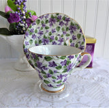 Pretty Violets Chintz Cup And Saucer Lefton 1950s Sweet Violets Pedestal
