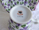 Pretty Violets Chintz Cup And Saucer Lefton 1950s Sweet Violets Pedestal
