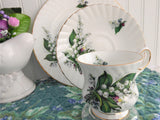 Lily Of The Valley Teacup Trio Elizabethan 1950s Bone China Spring Floral