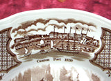 Fair Winds Dinner Plate Nautical Brown Transferware Friendship Salem 10.5 Inch