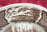 Fair Winds Dinner Plate Nautical Brown Transferware Friendship Salem 10.5 Inch