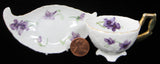 Miniature Cup And Saucer Violets Leaf Shape Saucer 1950s Mini Teacup Norcrest