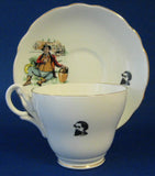 Mr Pickwick Cup And Saucer English Bone China Dickens 1950s