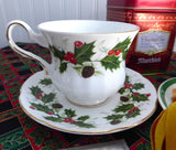 Cup And Saucer Christmas Royal Grafton Noel Holidays 1950s England