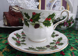 Cup And Saucer Christmas Royal Grafton Noel Holidays 1950s England