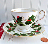 Cup And Saucer Christmas Noel Royal Tuscan Demi 1950s England