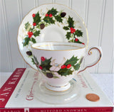 Cup And Saucer Christmas Noel Royal Tuscan Demi 1950s England