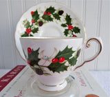 Cup And Saucer Christmas Noel Royal Tuscan Demi 1950s England