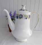 Paragon Cherwell Coffee Pot England Retro Tall Teapot 1950s Purple Blue Sage