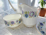Paragon Cherwell Cream And Sugar Set England Retro Jug Lavender Green 1950s