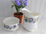 Paragon Cherwell Cream And Sugar Set England Retro Jug Lavender Green 1950s