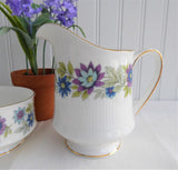 Paragon Cherwell Cream And Sugar Set England Retro Jug Lavender Green 1950s