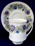 Paragon Cherwell Cup and Saucer Retro 1960s Bone China Groovy Blue Lavender Floral