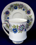 Paragon Cherwell Cup and Saucer Retro 1960s Bone China Groovy Blue Lavender Floral