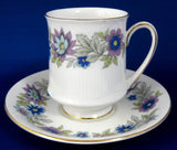 Paragon Cherwell Cup and Saucer Retro 1960s Bone China Groovy Blue Lavender Floral