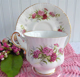 Paragon Cup And Saucer Sweet Williams English Flowers Series Elizabeth Warrant 1960s