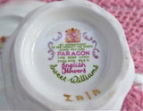Paragon Cup And Saucer Sweet Williams English Flowers Series Elizabeth Warrant 1960s