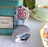 Port Talbot Wales Tea Caddy Spoon 1940s Souvenir Chromium Plate Enamel Tea Scoop