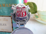 Port Talbot Wales Tea Caddy Spoon 1940s Souvenir Chromium Plate Enamel Tea Scoop