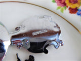 Port Talbot Wales Tea Caddy Spoon 1940s Souvenir Chromium Plate Enamel Tea Scoop