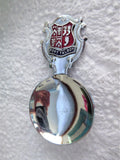 Port Talbot Wales Tea Caddy Spoon 1940s Souvenir Chromium Plate Enamel Tea Scoop