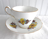 Regency Yellow Daisies Cup And Saucer English Bone China 1950s