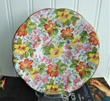 Spring Blossom Chintz Cup And Saucer Rosina 1950s Coral Yellow Blue