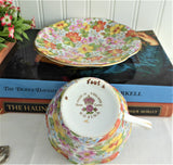 Spring Blossom Chintz Cup And Saucer Rosina 1950s Coral Yellow Blue