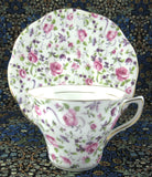 Rose And Violet Chintz Cup And Saucer Rosina 1950s Pink Purple
