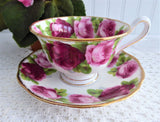 Old English Rose Royal Albert Cup And Saucer 1950s Avon shape Brush Gold