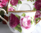 Old English Rose  Royal Albert Cup And Saucer 1950s Brush Gold Hampton