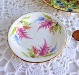 Royal Chelsea Butter Pat English Butter Chip Astilbe 1950s Teabag Caddy Ring Dish