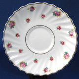 Royal Doulton Rosebud Saucer Only White Swirl Rosebuds 1940s Red White Gold