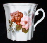 Royal Grafton Mug England Roses Tea Coffee 1950s Pink Burgundy Vintage