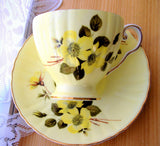 Royal Grafton Sunny Yellow Roses Cup And Saucer English 1950s Bone China