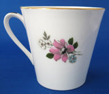 English Bone China Mug Pink Blue Floral Gold Trim 1950s Royal Imperial