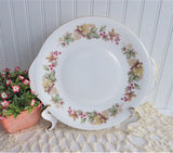 Royal Standard Lyndale Cake Serving Plate Tan Coral Leaves Berries 1950s