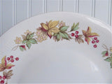 Royal Standard Lyndale Cake Serving Plate Tan Coral Leaves Berries 1950s