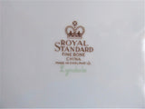 Royal Standard Lyndale Cake Serving Plate Tan Coral Leaves Berries 1950s