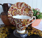 Tea Cup And Saucer Fall Paisley Chintz 1950s Vintage Royal Standard Rust Autumn