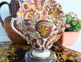 Tea Cup And Saucer Fall Paisley Chintz 1950s Vintage Royal Standard Rust Autumn