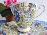 Pretty Tea Cup And Saucer Paisley Chintz 1950s Vintage Royal Standard Blue Pink