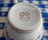 Royal Tara Ireland Sugar Basin Bowl Blue Pink Flower Bouquets 1950s Irish Bone China