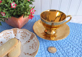 Luxe Royal Winton Golden Age Cup And Saucer Demitasse 1960s Gold Luster