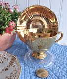 Luxe Royal Winton Golden Age Cup And Saucer Demitasse 1960s Gold Luster