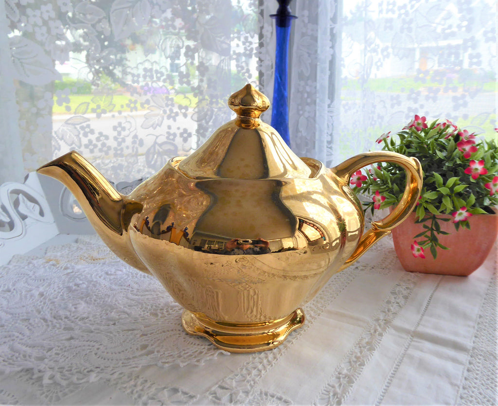Luxe Royal Winton Golden Age Teapot 1960s Gold Luster Large Tea Pot ...